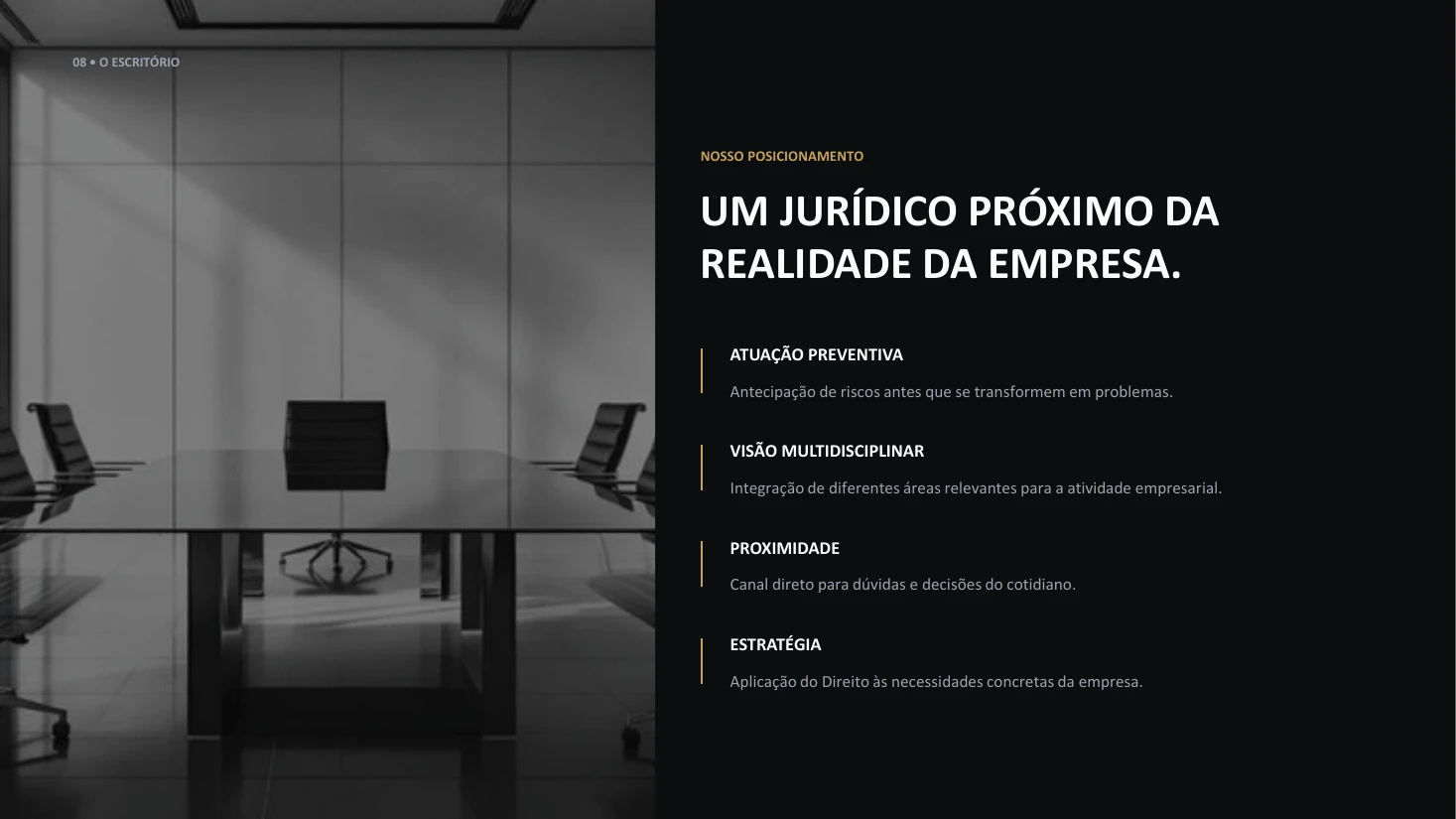 Compliance Jurídico Empresarial — página 9: Nosso posicionamento